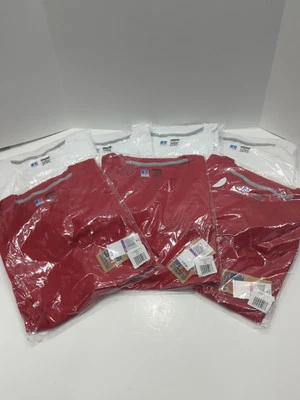 Paquete De 7 Camisetas Clásicas Russell Athletic 60/40 Rojo Blanco Para Hombre 2XL NUEVAS CON ETIQUETAS Foto 1 de 4