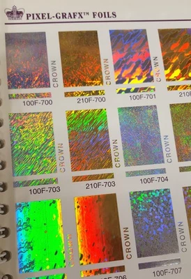 Guía de lámina de estampado en caliente Crown Roll Leaf Inc & Holo Grafx catálogo de muestras 1995 Foto 1 de 4