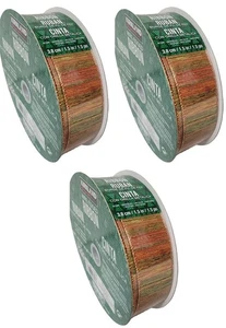 3Pack Kirkland Signature Wire Edged Fall Variegated Sheer Ribbon 50 yards X 1.5 - Picture 1 of 4