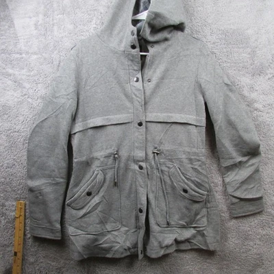 Chaqueta Yoki Mujer Pequeña Gris Con Capucha Parka Bolsillos con Cordón Abrigo Informal Foto 1 de 4