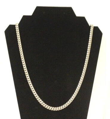 Collar de cadena de eslabones cubanos de 6 mm enchapado en plata SS varias longitudes Miami Hip Hop 6 mm Foto 1 de 4