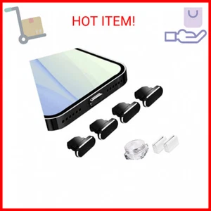 Anti Dust Plugs Metal Cover Compatible with iPhone 14 13 12 11 X XS XR 8 7 SE Mi - Picture 1 of 2