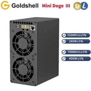 Goldshell Mini Doge III Miner per Doge Coin LTC 700M/400W o 550M/260W -NO ALIMENTATORE - Foto 1 di 6