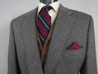 Abrigo deportivo de colección Chipp J Press New Haven tejido fino ojo de pájaro cachemir puro 44 L Foto 1 de 4