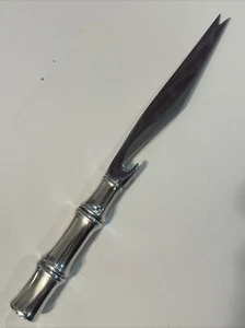RARO! "Cuchillo de barra de bambú Tiffany & Co mango de plata esterlina 8"" vintage" - Imagen 1 de 7