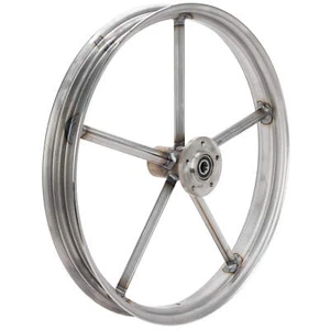 Led Sled Customs Invader 21 x 2.15 Narrow Flange Front Wheel - Raw Steel - Squar - Bild 1 von 7