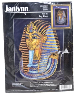 Janlynn Counted Cross Stitch Kit Boy King Tut #157-36 Egyptian 10"×14" 1996 New - Picture 1 of 2