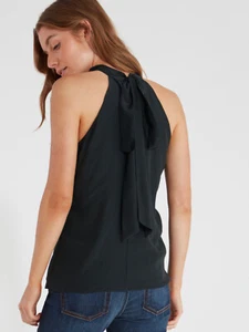 $395 Authentic Rare MILLY Womens Emma Tie Neck Keyhole Silk Top Blouse - Picture 1 of 5