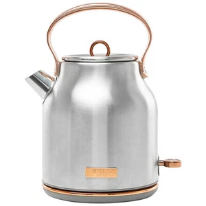Haden Heritage 1.7 Liter Stainless Steel Electric Water Kettle, Steel & Copper - Picture 1 of 9
