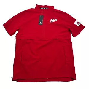 Adidas Men’s Small IU Indiana Hoosiers Game Mode Red 1/2 Zip Short Sleeve Script - Picture 1 of 12
