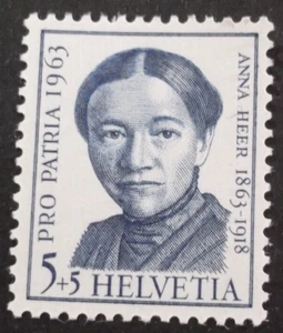 ANNA HEER 1863-1963 PRO PATRIA 1963 MNH !!! - Picture 1 of 2
