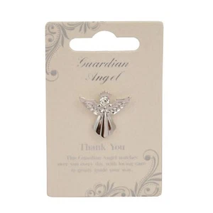 Thank You Guardian Angel Silver Coloured Angel Pin With Gem Stone Sentimental Gi - Picture 1 of 1