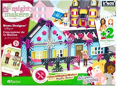 K'NEX Mighty Makers Brianna & Sophia 家居设计师建筑套装和 2 个玩偶 — 第 1/2 张图片