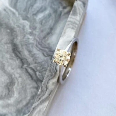 Anillo para mujer certificado natural de 1 quilate VS1/diamante blanco plata de ley 925 Foto 1 de 4