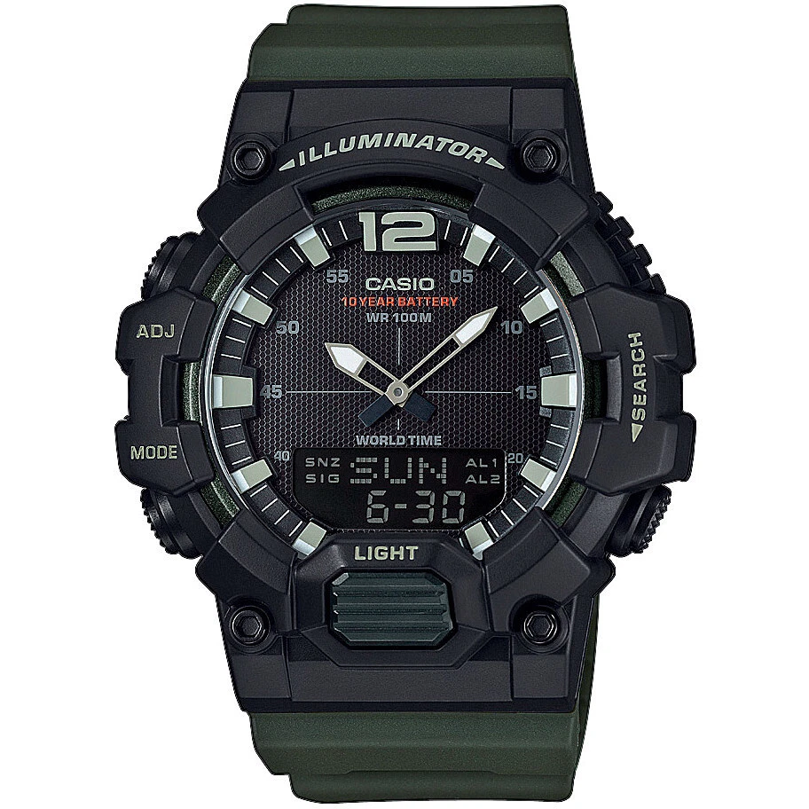 Orologio CASIO ILLUMINATOR HDC-700-3AVEF Silicone Verde Nero Chrono Timer - Immagine 1 di 1