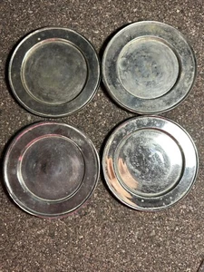 Set of 4 Pottery Barn Round Metal Coasters 4.75” Heavy Hard to Find - Picture 1 of 8