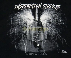 NIKOLA TESLA-INSPIRATION STRIKES--Scientist Inventor Electricity Physics T shirt - Picture 1 of 2