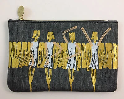 Bolsa de maquiagem Ipsy setembro 2016 cinza e dourada metálica Glamazon Glam - Imagem 1 de 3