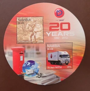 Namibia 2012 / The 20th Anniversary of NamPost - Blue Logo /2v ms - Picture 1 of 1