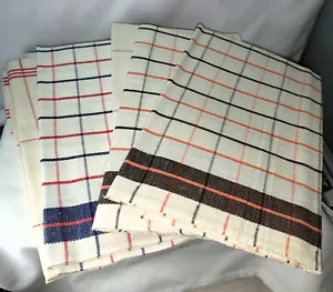 5 Vtg Cotton Kitchen Towels Italian Ordito & Trama New Old Stock Strofinacci - Picture 1 of 4