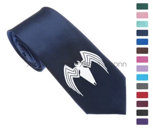 Cravatta cravatta Venom Spider Man logo uomo tessuto skinny 2,5" festa K90 - Foto 1 di 19