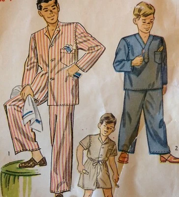 Vtg 1948 Uncut Simplicity 2548 Sew Pattern Boys Pajama Pant Top Flannel PJs Sz 4 - Image 1 of 3