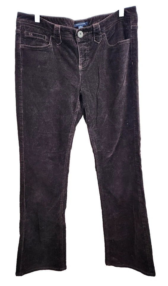 Tommy Hilfiger Mujer Pana Corte Bota Pantalones Talla 10 Largo Marrón Tiro Medio Y2K Foto 1 de 4