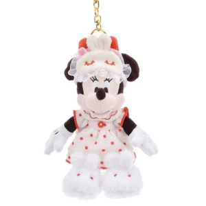Tokyo Disney Store Minnie Mouse Plush Toy Keychain Pajama Style From Japan - Picture 1 of 3