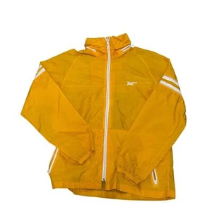VTG Asics Tiger Full Zip Nylon Windbreaker With Zip Away Hood Pockets  - Picture 1 of 3
