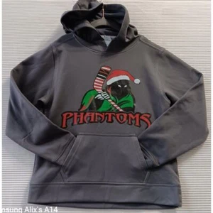 Port & Company Boys Hoodie S Gray Christmas Phantoms Graphic Sweatshirt - Picture 1 of 9