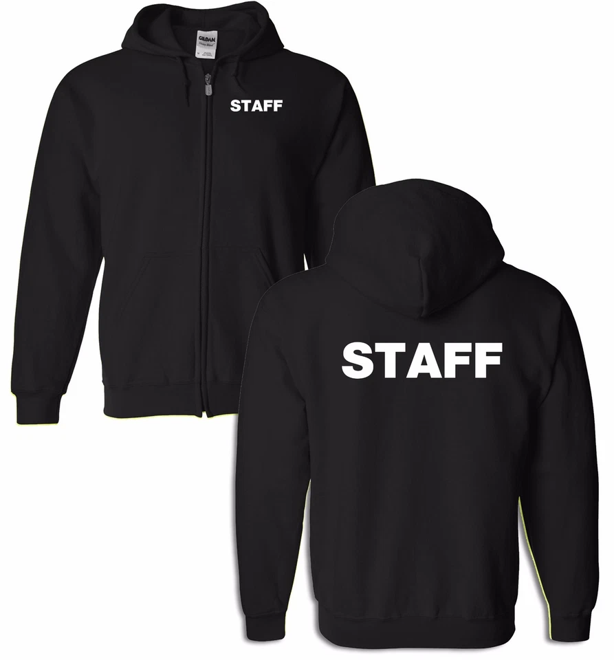 Staff Full Zip Hoodie Silkscreen Front & Back 13613 - Image 1 of 1