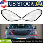 Left+Right Car Headlight Lens Cover Cap For Porsche Boxster Cayman 981 2014-2016 Porsche Cayman