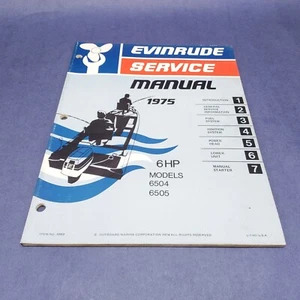1975 Evinrude 5089 Service Manual 6 HP Models 6504 6505 OMC - Bild 1 von 4