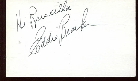 EDDIE BRACKEN signed AUTOGRAPH 6729 Cover