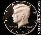 1995-S Silver Kennedy Half Dollar - Scarce  Choice Gem Proof  Lustrous  #V3688