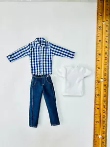 1/12 Blue Plaid shirt Jeans set for 6" figure doll PHICEN TBLeague TM01A TM02A - Picture 1 of 2