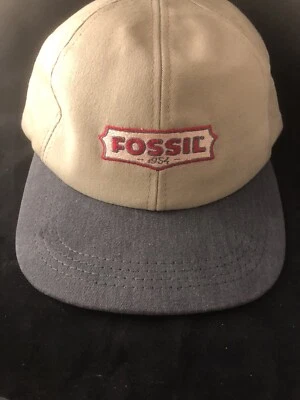 Fossil 1954 Classic Strapback Hat Tan Adjustable Baseball Hat Gray Bill NWOT - Image 1 of 4