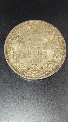 German States Bremen 1871 Taler Coin Thaler VICTORY  RARE XF - Image 1 of 2