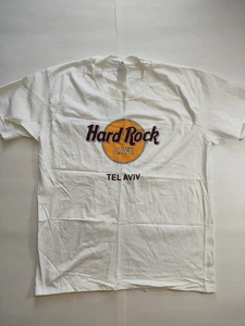 Hard Rock Cafe White Tel Aviv Vintage 90s Men's XL Single Stitch Classic Color - Picture 1 of 9