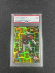 1995 Deion Sanders Collectors Edge Excalibur 22k PSA 8 Gold Prism /250 - Bild 1 von 5