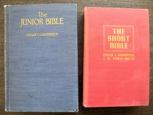 EDGAR J GOODSPEED 2 Bible Translation Study Book Lot JUNIOR BIBLE & SHORT BIBLE - Picture 1 of 15