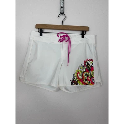Pantalones cortos de natación Athleta para mujer blancos talla 8 con estampado de cachemira con cordón  Foto 1 de 4