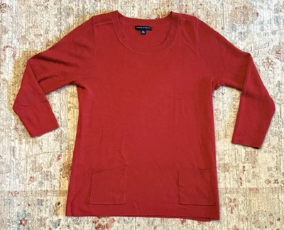 BANANA REPUBLIC Rojo Top Suéter Tejido Pulsera-Manga Elástico Bolsillos XL USADO EN EXCELENTE ESTADO Foto 1 de 4