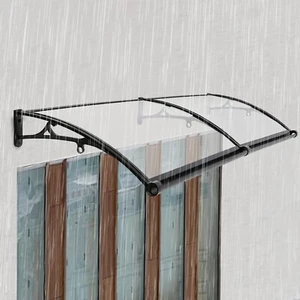 24"x80" Window Awning Door Canopy Rain Cover UV Protect Polycarbonate Brown - Picture 1 of 17
