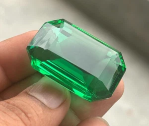 Natural Colombian 160 Cts  Rich Green Emerald Shape Loose Certified Gemstone - Picture 1 of 8