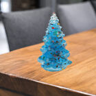 5er Set Kristall-Weihnachtsbaum-Deko in Blau mit Geschenkbox