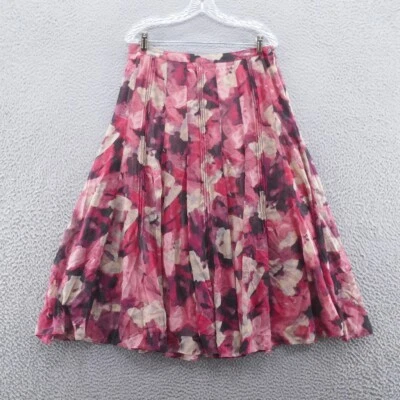 Jones New York 女式雪纺花卉长裙 10 粉色米色打褶全 — 第 1/4 张图片