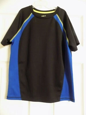 Camisa de manga corta Crazy 8 para niño talla L 10-12 negra azul + costuras amarillas  Foto 1 de 4