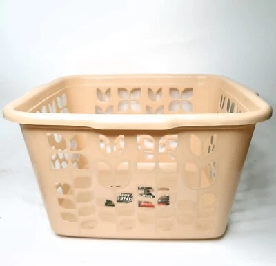 ALMOND Rubbermaid ROUGHNECK Square Tulip Laundry Basket Model 2968 Vintage Home - Image 1 of 4