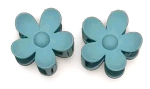 New 2-Pk Large Flower Claw Hair Clips Women Summer Spring Beauty in Teal - Picture 1 of 3